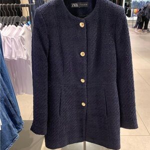 Zara Midnight Blue Jacket with Gold buttons